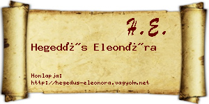Hegedűs Eleonóra névjegykártya